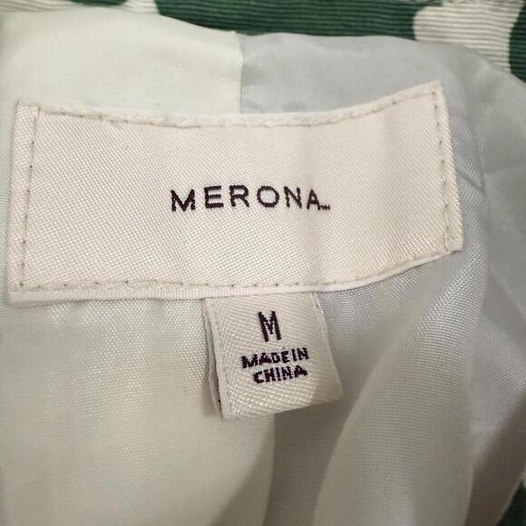 Merona Women's Medium Trench Raincoat Green - Picture 2 of 6